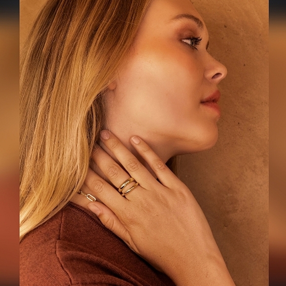 Loren Stewart Jewelry - *Loren Stewart x Curateur - Deux Open Band 14k Gold Plated Gold Ring - Size 7